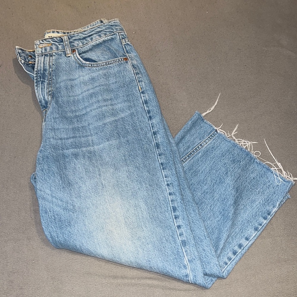 TOPSHOP Medium Wash Wide Leg Jeans